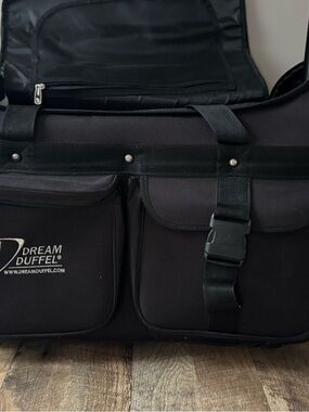 Dream Duffel Kids Black Travel Duffel with Front Pockets